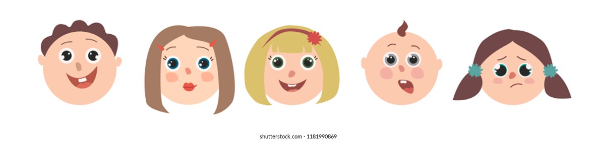 funny faces. vector illustration. can be used as emoticons