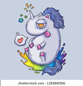 funny fairy unicorn. Cartoon illustration for print and web. Character in the modern graphic style.