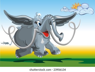 funny fairy-tale mammoth