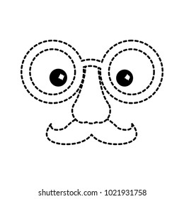 funny fake mask made of glasses mustache and nose