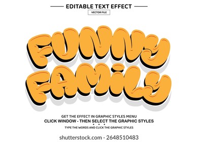 Funny family 3D editable text effect template