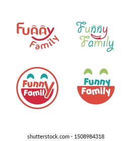 funny family logo vecotr design
