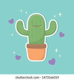 funny fantasy cactus kawaii character