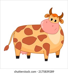 funny farm animal isolated on transparent background. vector illustration
