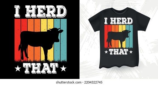 Funny Farm Farmer Cow Lover Retro Vintage Cow T-shirt Design svg