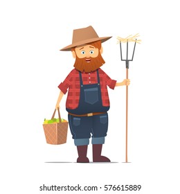 Funny farmer character.