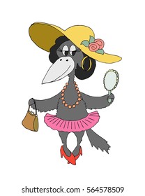Funny fashion crow.