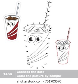 Funny Fast Food Cold Drink. Dot to dot educational game for kids.