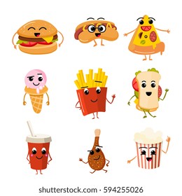 Funny Fast Food Vector Characters