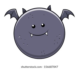 funny fat bat - Halloween vector illustration