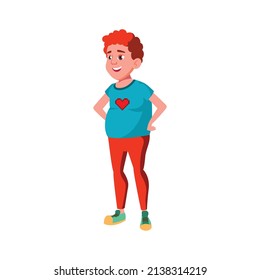 niño gordo gracioso hablando con padres en el vector de dibujos animados en casa. niño gordo gracioso hablando con padres en el personaje de casa. ilustración de dibujos animados planos aislados
