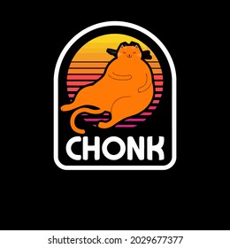 funny fat cat meme chonk retro kitty oversize design vector illustration for use in design and print wall art poster canvas