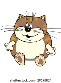 funny fat cat vector