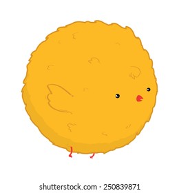 Funny fat chicken. Vector illustration