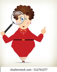 Funny Fat Detective on White Background