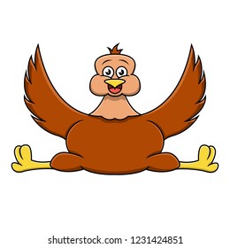 funny fat eagle isolated on white background