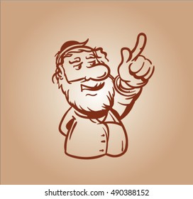 Funny fat man with beard. Jewish rebe.