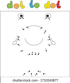 Funny fat monster with long legs. Dot to dot educational game for kids