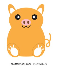 A funny fat pig icon
