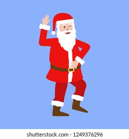 Funny fat Santa Claus dancing