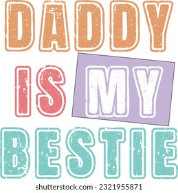 Funny Father's Day Dad Papa Colorful Graphics on White Background. Cute Daddy Saying, Quote and Slogan for Print on Demand Business (POD) and Printing Industry.