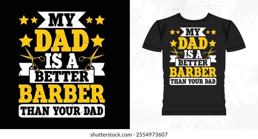 Funny Father's Day Retro Vintage Barber T-shirt Design