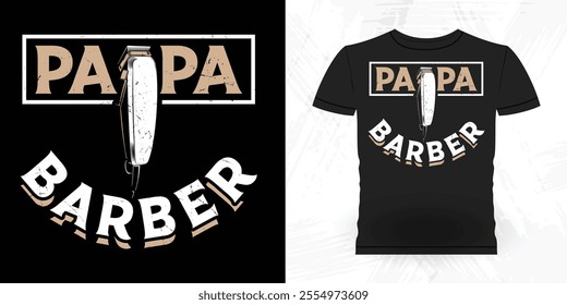 Funny Father's Day Retro Vintage Barber T-shirt Design