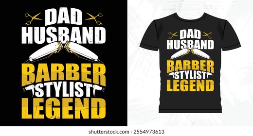 Funny Father's Day Retro Vintage Barber T-shirt Design