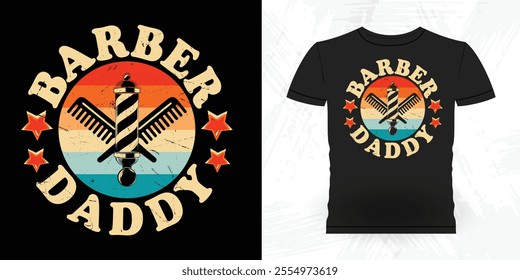 Funny Father's Day Retro Vintage Barber T-shirt Design