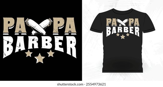 Funny Father's Day Retro Vintage Barber T-shirt Design