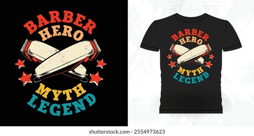 Funny Father's Day Retro Vintage Barber T-shirt Design