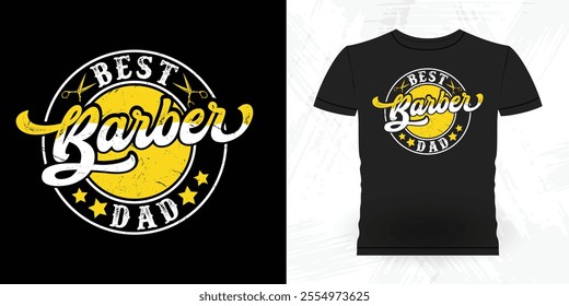 Funny Father's Day Retro Vintage Barber T-shirt Design