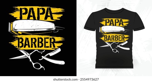 Funny Father's Day Retro Vintage Barber T-shirt Design