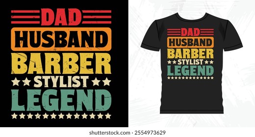 Funny Father's Day Retro Vintage Barber T-shirt Design