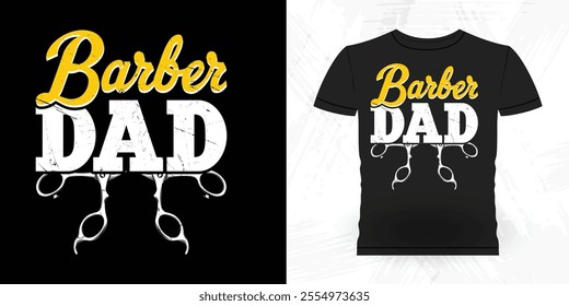 Funny Father's Day Retro Vintage Barber T-shirt Design