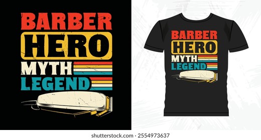 Funny Father's Day Retro Vintage Barber T-shirt Design