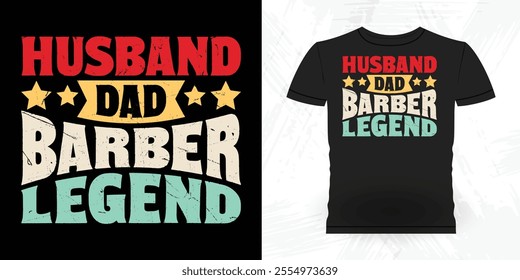 Funny Father's Day Retro Vintage Barber T-shirt Design