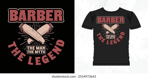 Funny Father's Day Retro Vintage Barber T-shirt Design