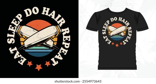 Funny Father's Day Retro Vintage Barber T-shirt Design