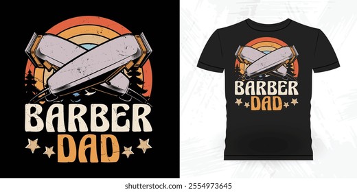 Funny Father's Day Retro Vintage Barber T-shirt Design