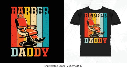 Funny Father's Day Retro Vintage Barber T-shirt Design