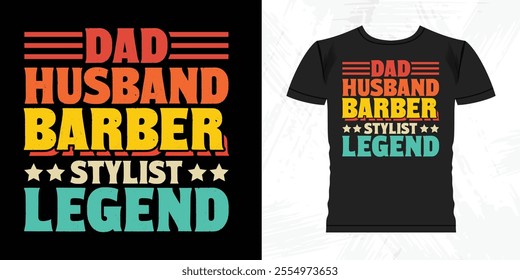 Funny Father's Day Retro Vintage Barber T-shirt Design