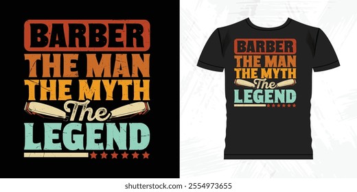 Funny Father's Day Retro Vintage Barber T-shirt Design