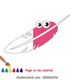 Funny Feather, the coloring book to educate preschool kids with easy gaming level, the kid educational game to color the colorless half by sample.
