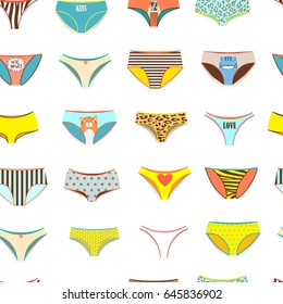 Funny female panties pattern of different kinds