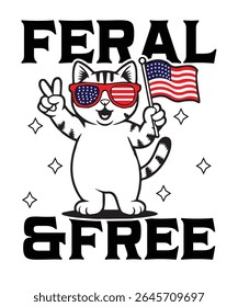 Funny Feral Raccoon 4th of July Artwork – American Flag Animal Design for Raccoon Lovers, Tall Sublimation Prints, Tumblers, Posters, and Patriotic Crafts