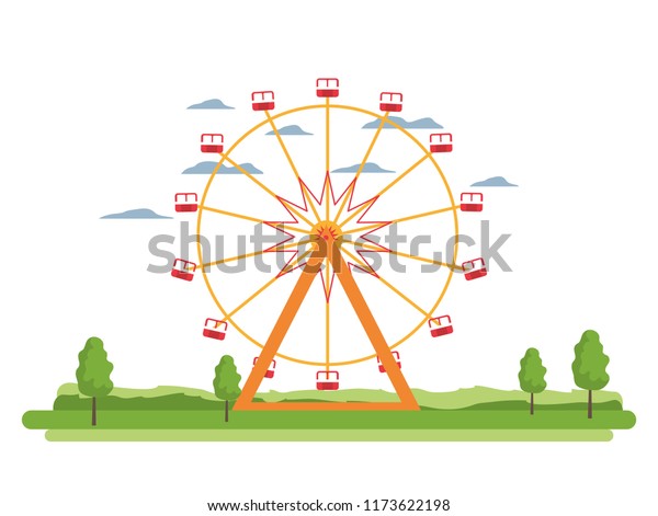 Funny Ferris Wheel Mechanical Carnival Stock Vector (Royalty Free ...