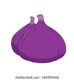 Funny Fig in cartoon style. Concept Fruits and vegetables. Summer.
