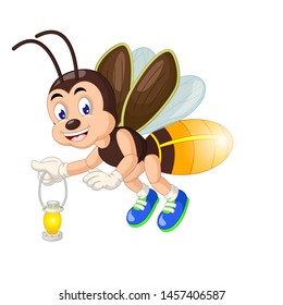 Funny Firefly Cartoon For Your Design