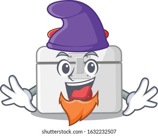Funny first aid kit cartoon mascot performed as an Elf